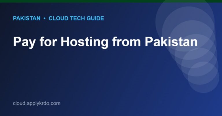 Pay for Hosting from Pakistan